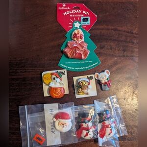 Hallmark Vintage Holiday Pin Lot